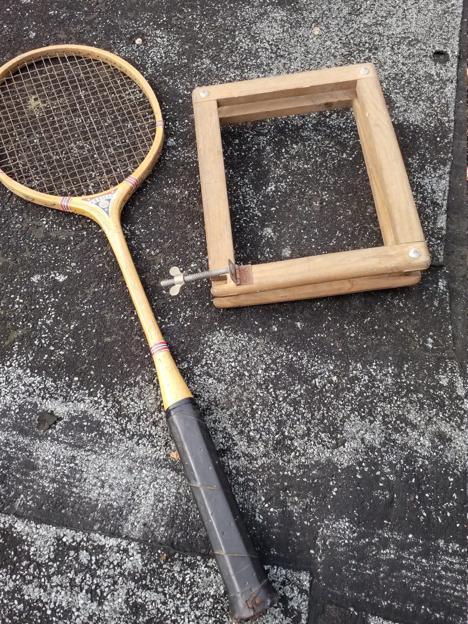 Vintage Spalding Badminton Racquet with Press Etsy