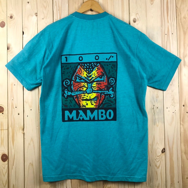 Vtg 90s mambo biglogo spellout shirt nice design made in australia