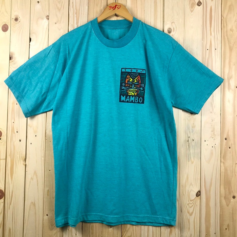 Vtg 90s mambo biglogo spellout shirt nice design made in australia
