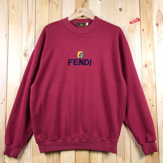VINTAGE Fendi biglogo embroidery spellout sweatshi