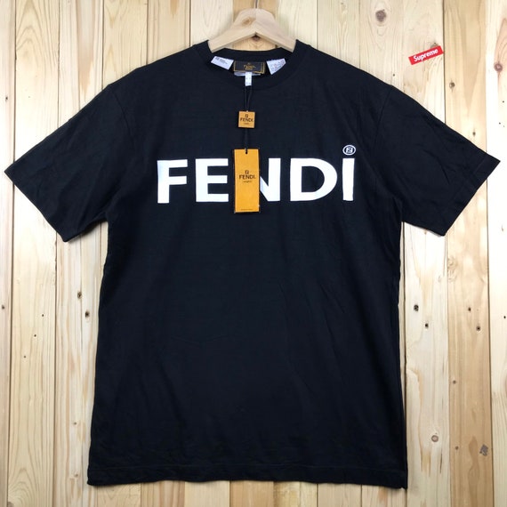 VINTAGE Fendi biglogo embroidery spellout sweatshi