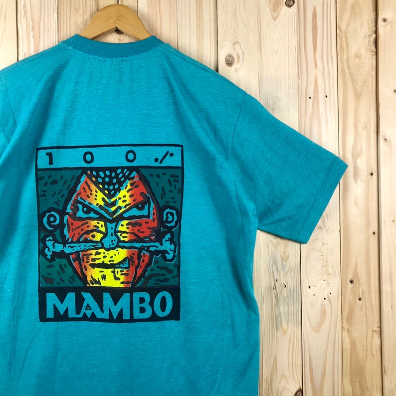 Vtg 90s mambo biglogo spellout shirt nice design made in australia