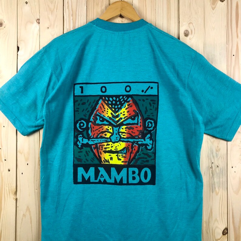 Vtg 90s mambo biglogo spellout shirt nice design made in australia
