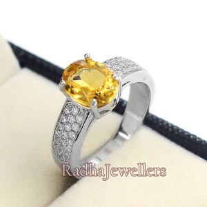 Natural Citrine Ring, 925 Sterling Silver, Citrine Jewelry, Solitaire Ring, November Birthstone, Engagement Ring, Wedding Ring, Gift For Her