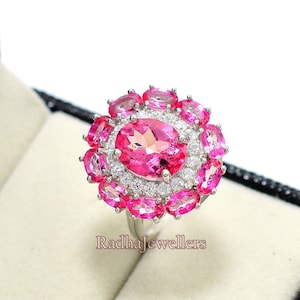 Natural Pink Topaz Ring, December Birthstone, 925 Sterling Silver, Pink Topaz Jewelry, Engagement Ring, Proposal Ring, Anniversary Gift