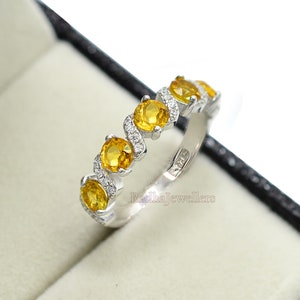 Natural Citrine Ring, 925 Sterling Silver, November Birthstone, Citrine Jewelry, Stackable Ring, Wedding Ring, Engagement Ring, Gift For Her