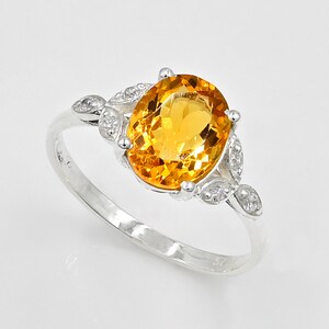 8x10 MM Oval Natural Citrine Ring, 925 Sterling Silver, November Birthstone, Solitaire Ring, Citrine Jewelry, Anniversary Ring, Gift For Her