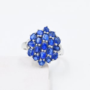 Natural Kyanite Ring, 925 Sterling Silver, Cluster Ring, Kyanite Jewelry, January Birthstone, Proposal Ring, Engagement Ring, Gift For Her
