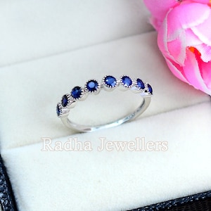 925 Sterling Silver Ring\ Natural Sapphire Ring\ Statement Ring\ Band Ring Wedding Ring\ Wedding Gift\ Women Ring\ Promise Ring\Gift For Her