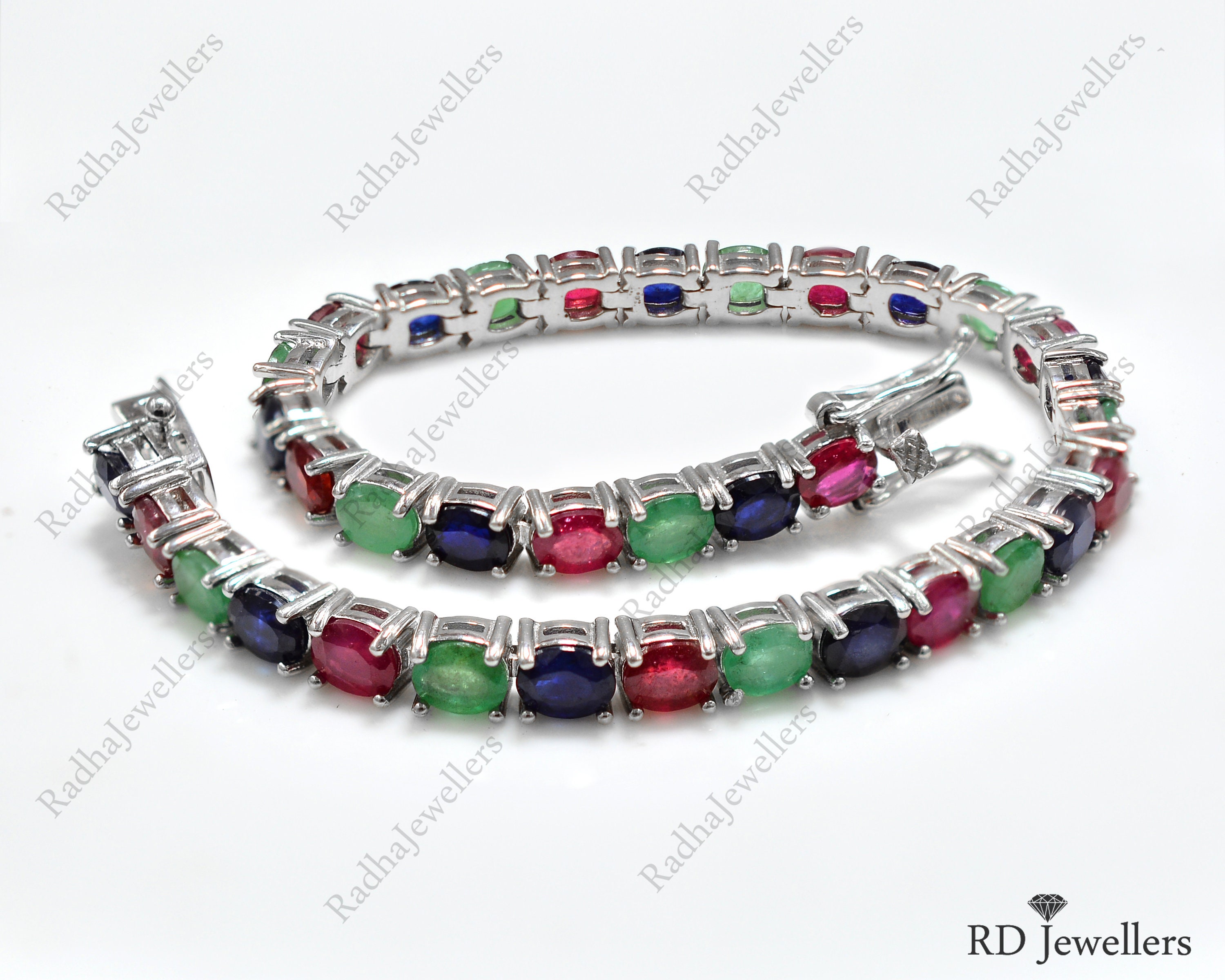 18K RUBY EMERALD BRACELET  Alannwar jewellery