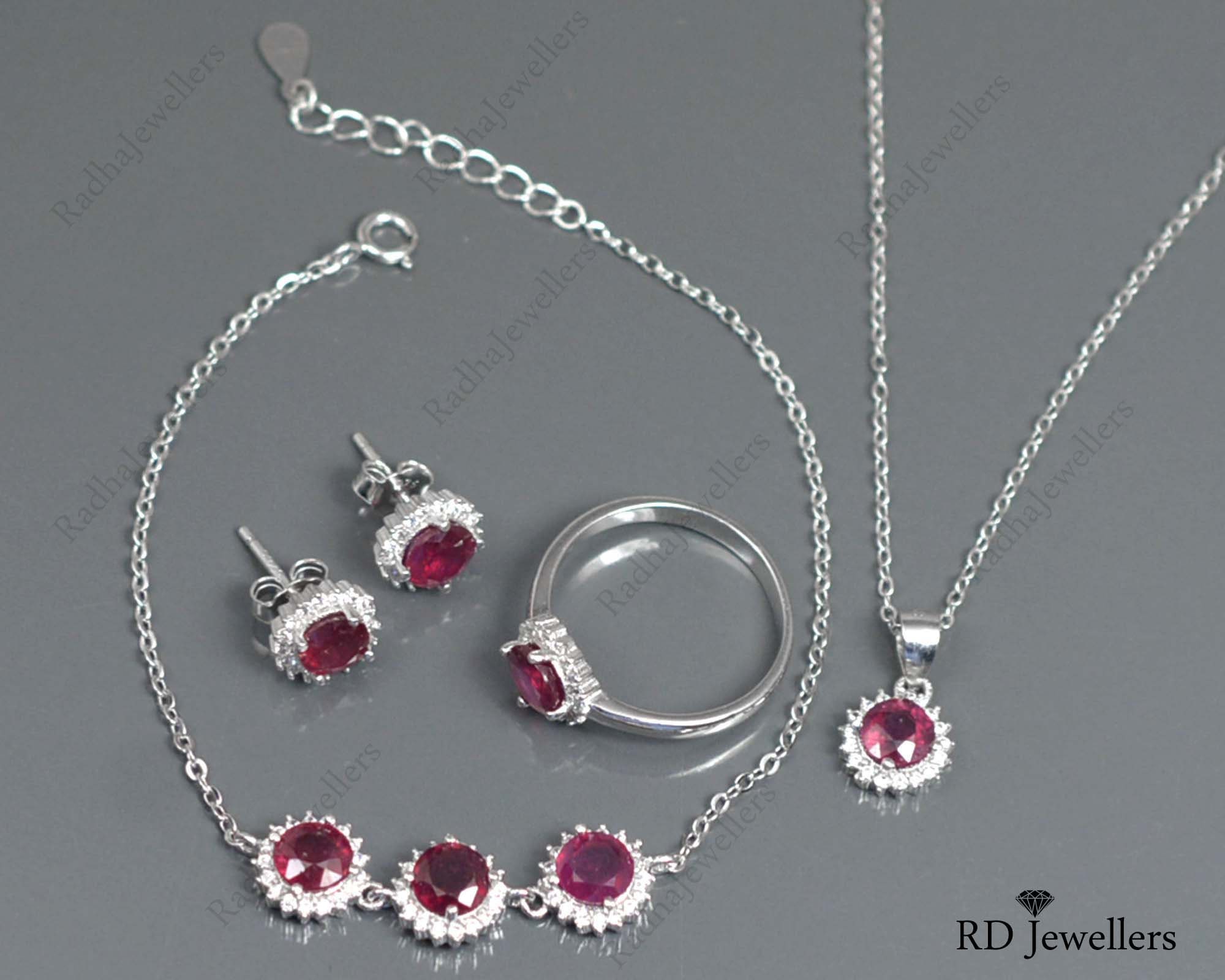 Ruby ring and necklace set online