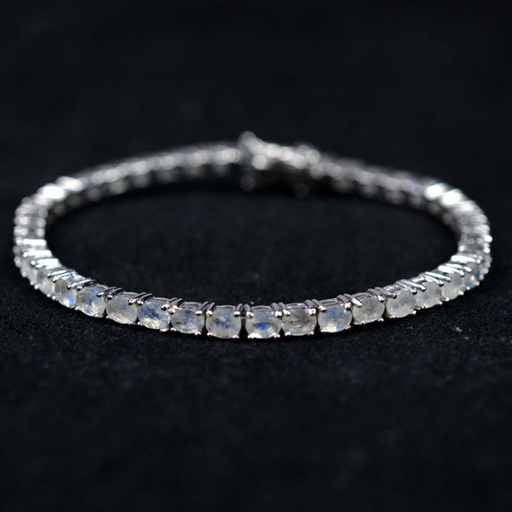 Plata esterlina genuino Azul Natural Tanzanite Flor de la pulsera de 7.25 a 8.5 pulgadas