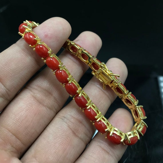 Solid Gold 22K Fish Bracelet with Pearl and Coral Bead The Birthstone of  January at Rs 10000 | Beaded Bracelet in Jaipur | ID: 22978690288