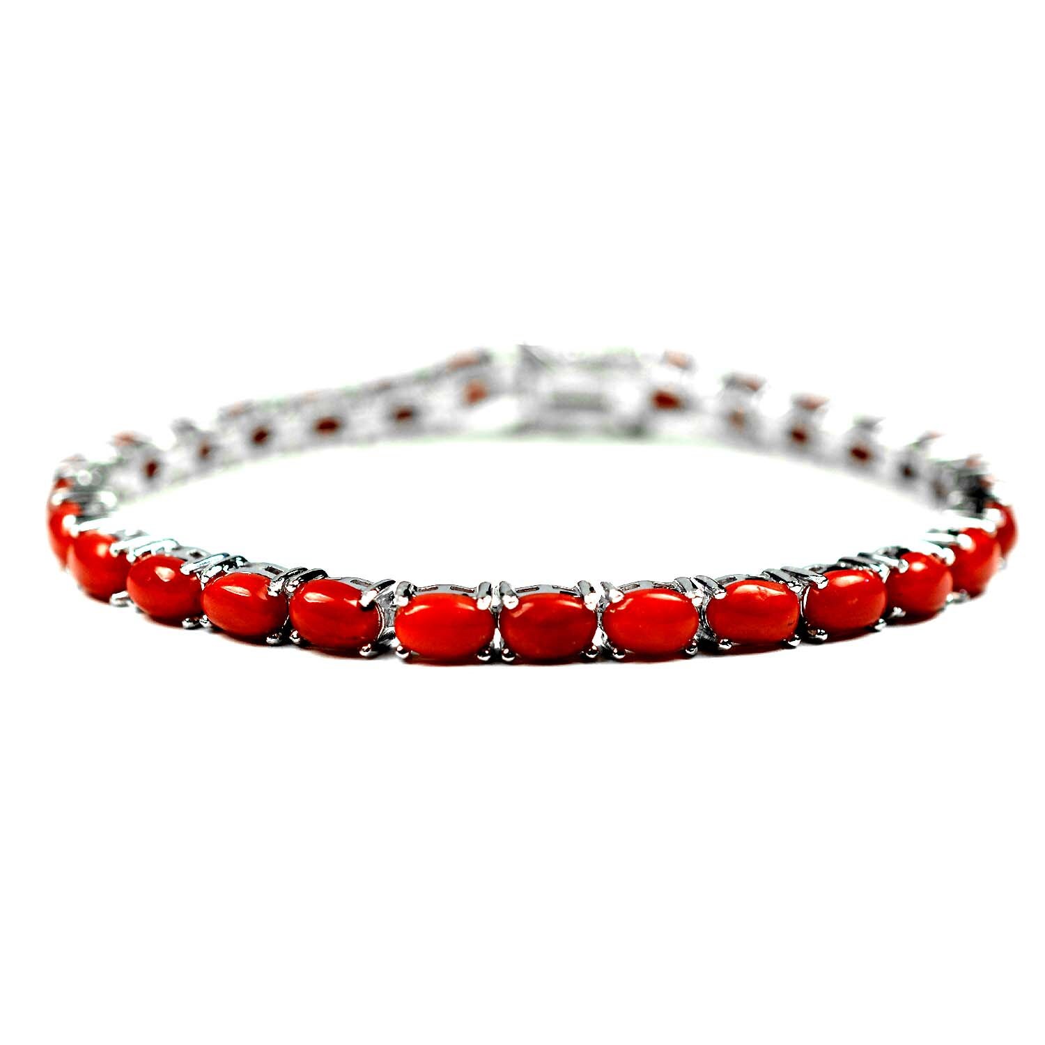 Natural Coral Bracelet 925 Silver Bracelet Italian Coral Etsy