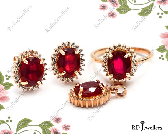 Ruby birthstone jewelry set online