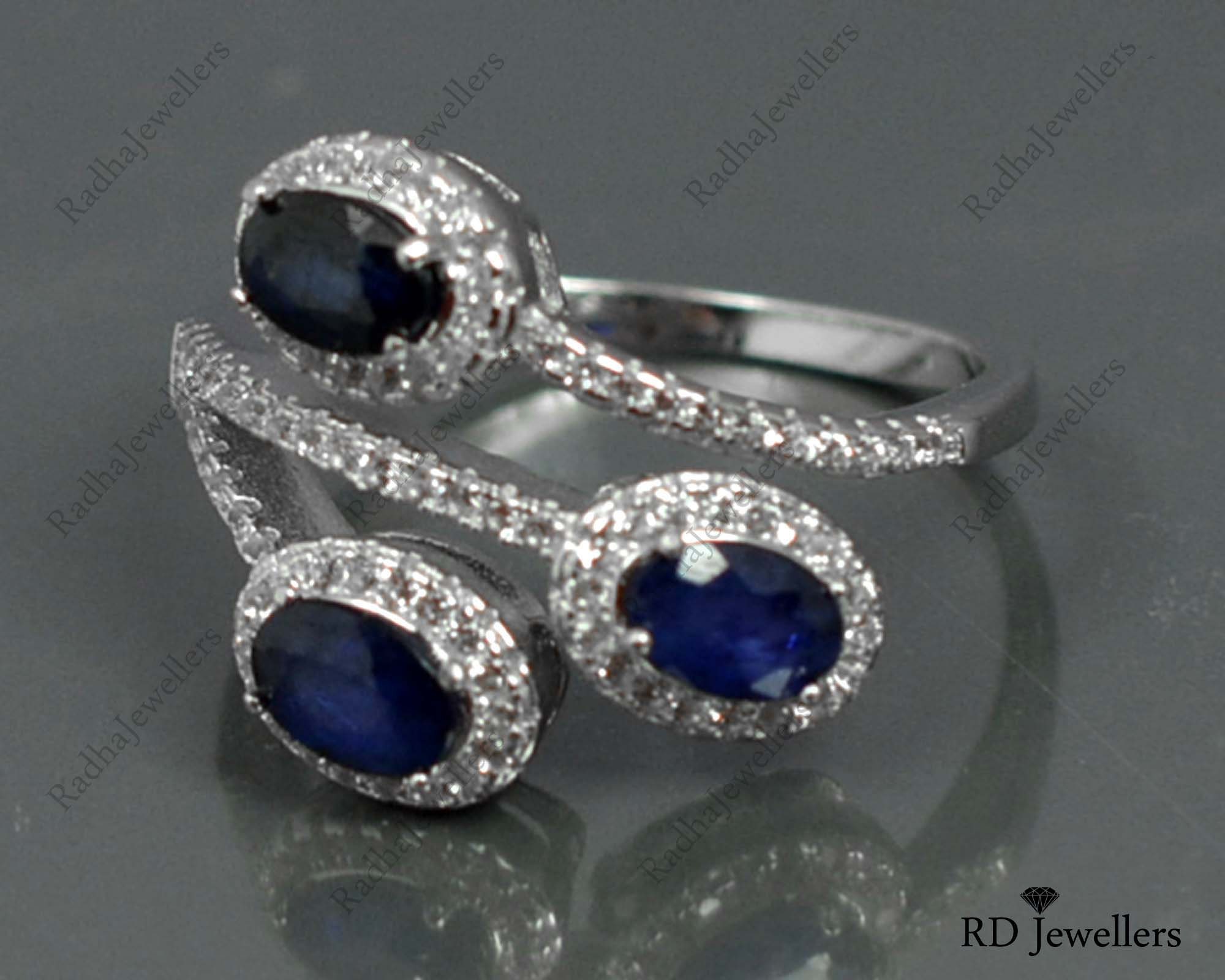 Natural Sapphire Ring Blue Sapphire Jewelry 925 Silver Ring - Etsy