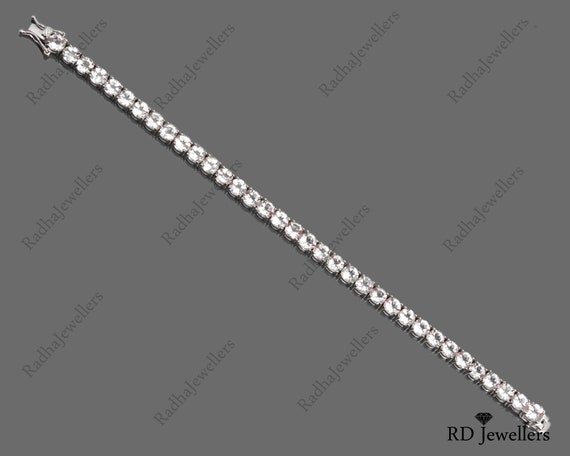 Natural White Topaz Bracelet, 925 Sterling Silver, Topaz