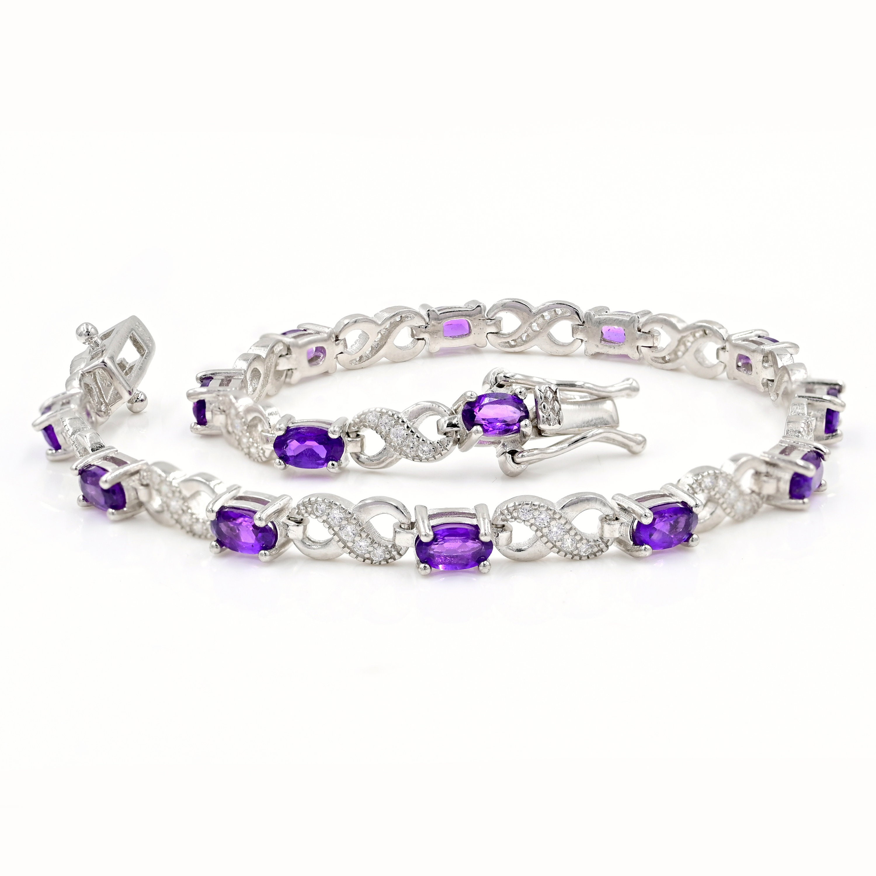 Sterling Silver Amethyst Tennis Bracelet