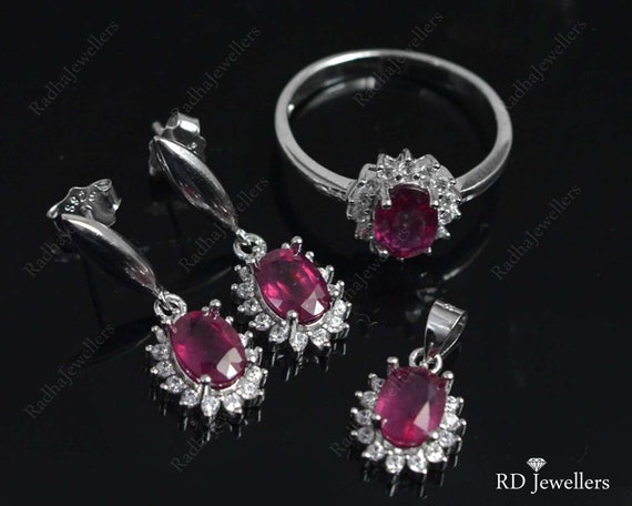 Ruby birthstone 2024 jewelry set