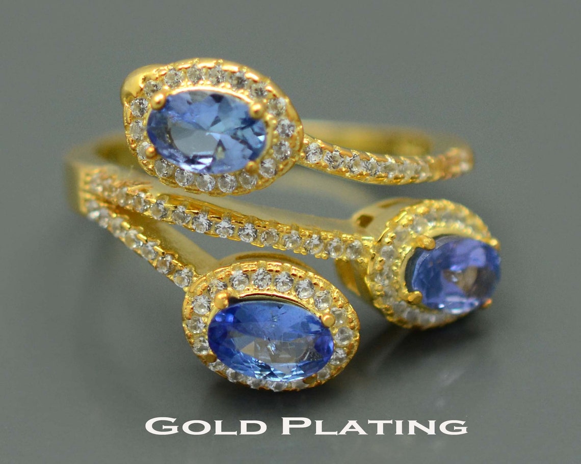 thumbnail image 2 of Natural Tanzanite Ring 925 Sterling Silver – Handmade – Blue Gemstone – Gift For Her 2 of 4
