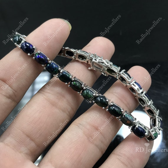 Black Opal Bracelet Nepal Handmade 925 Sterling Silver - Shop Nellie  Bracelets - Pinkoi