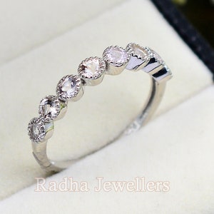 Natural Morganite Ring, 925 Sterling Silver, Dainty Ring, Statement Ring, Half Eternity Ring, Engagement Ring, Wedding Ring, Gift For Her