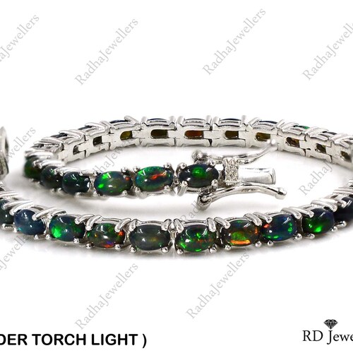 Black opal tennis bracelet Clearance