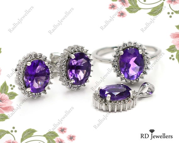 Sterling silver amethyst jewelry sets deals