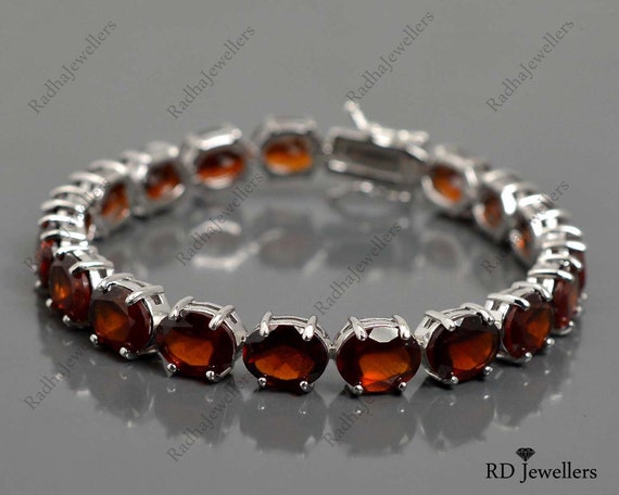 Amazon.com: Hessonite Garnet Stretch Bracelet with Grey Sapphire, Delicate  Shaded Gemstone Elastic Jewelry, Orange Brown Stone Ombre 3mm 6.75 inches :  Arts, Crafts & Sewing