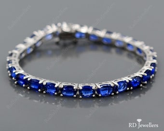 Natural Kyanite Bracelet, Kyanite Tennis Bracelet, 925 Sterling Silver, January Birthstone, Kyanite Jewelry, Gift For Her, Wedding Bracelet