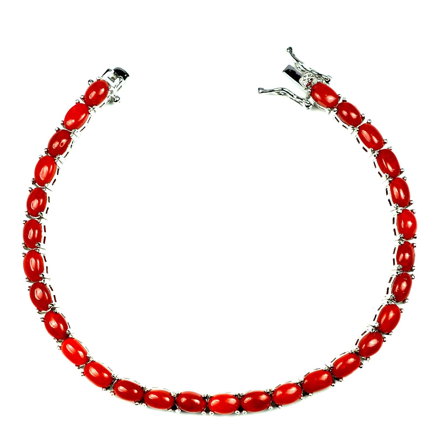 Natural Coral Bracelet 925 Silver Bracelet Italian Coral Etsy