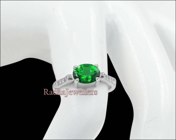 1 CT Emerald Cut Green Emerald Diamond White Gold Over On 925 Sterling –  atjewels.in