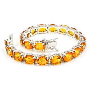 Pulsera de citrino natural, pulsera de tenis, plata de ley 925, joyería de citrino, pulsera de piedras preciosas, pulsera de noviembre, regalo del día de San Valentín