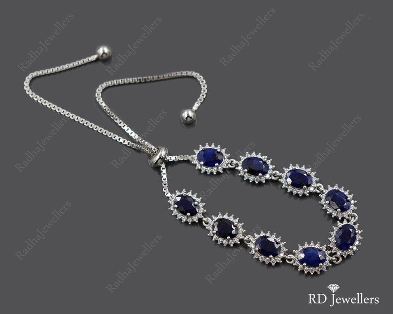 Details about 6x4mm Natural Blue Sapphire Gemstone 925 Sterling Silver Adjustable Tie Bracelet Details about 6x4mm Natural Blue Sapphire Gemstone 925 Sterling Silver Adjustable Tie Bracelet