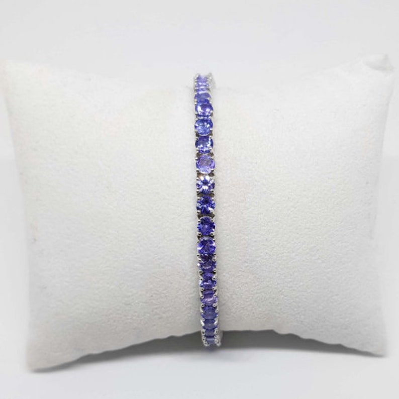Tennis Bracelet Natural Tanzanite Bracelet Cut Round Etsy