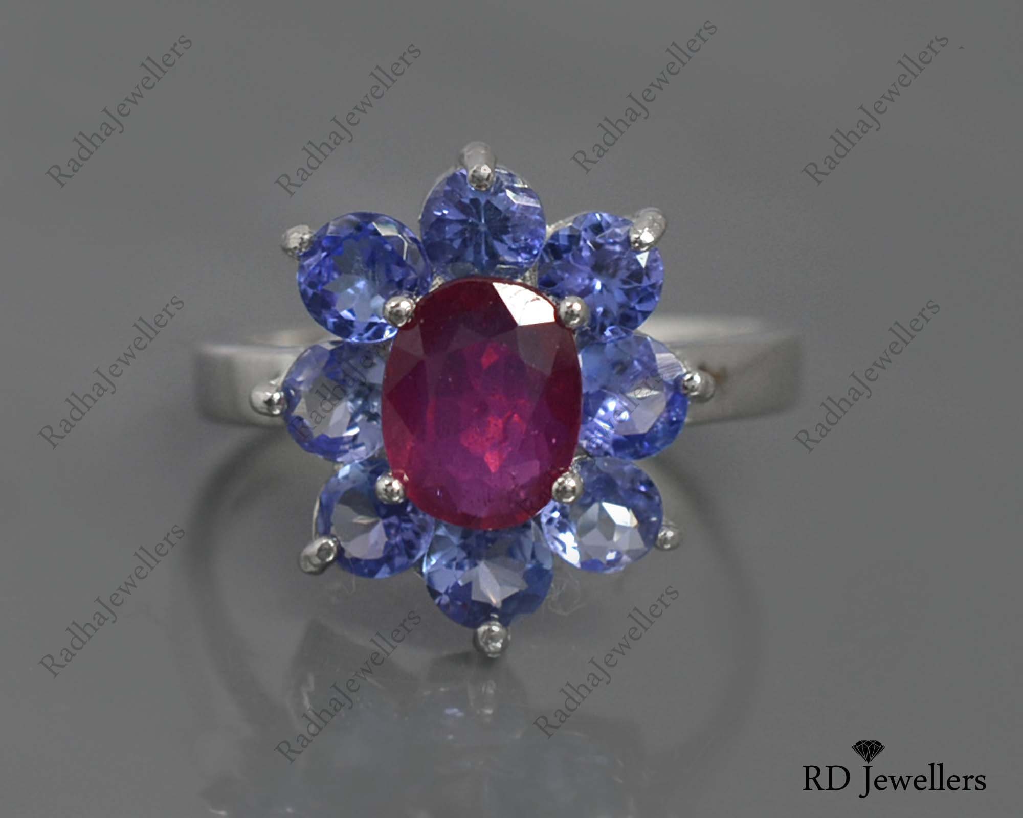 Ruby Tanzanite Ring - Etsy