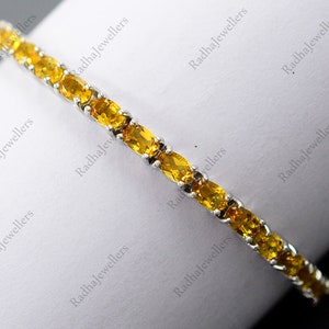 Natural Citrine Bracelet, 925 Sterling Silver, Bolo Adjustable Bracelet. Citrine Jewelry, November Birthstone, Gift For Her, Women Bracelet