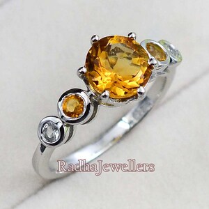 Natural Citrine Ring, 925 Sterling Silver, Citrine Jewelry, November Birthstone, Statement Ring, Wedding Ring, Proposal Ring, Gift For Her