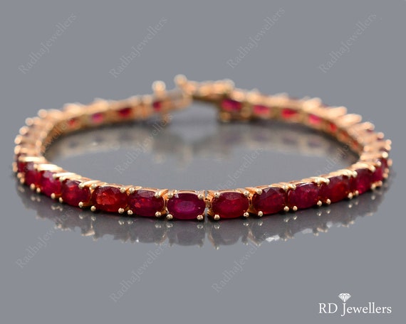 Raw Earth Red Ruby Crystal Nugget Bracelet Luna Tide