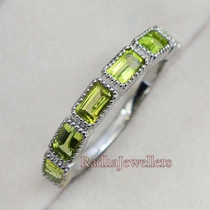 Natural Peridot Ring, 925 Sterling Silver, Peridot Jewelry, August Birthstone, Cluster Ring, Engagement Ring, Gift For Her, Anniversary Gift