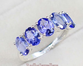 Tanzanite Gemstone Ring, Natural Tanzanite Ring, 925 Sterling Silver, December Birthstone, Tanzanite Jewelry, Wedding Ring, Engagement Ring