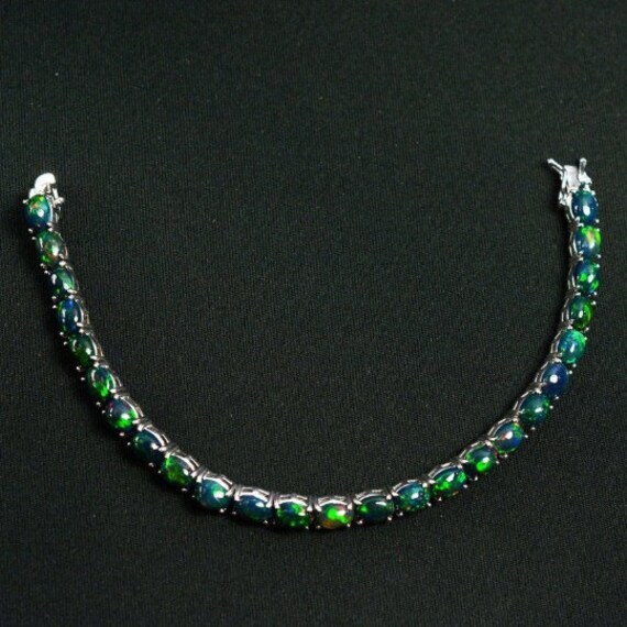 Plata esterlina genuino Azul Natural Tanzanite Flor de la pulsera de 7.25 a 8.5 pulgadas