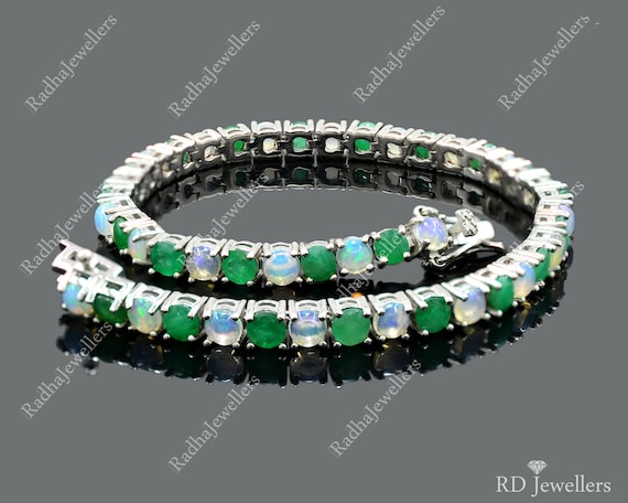 Opal and on sale emerald bracelet