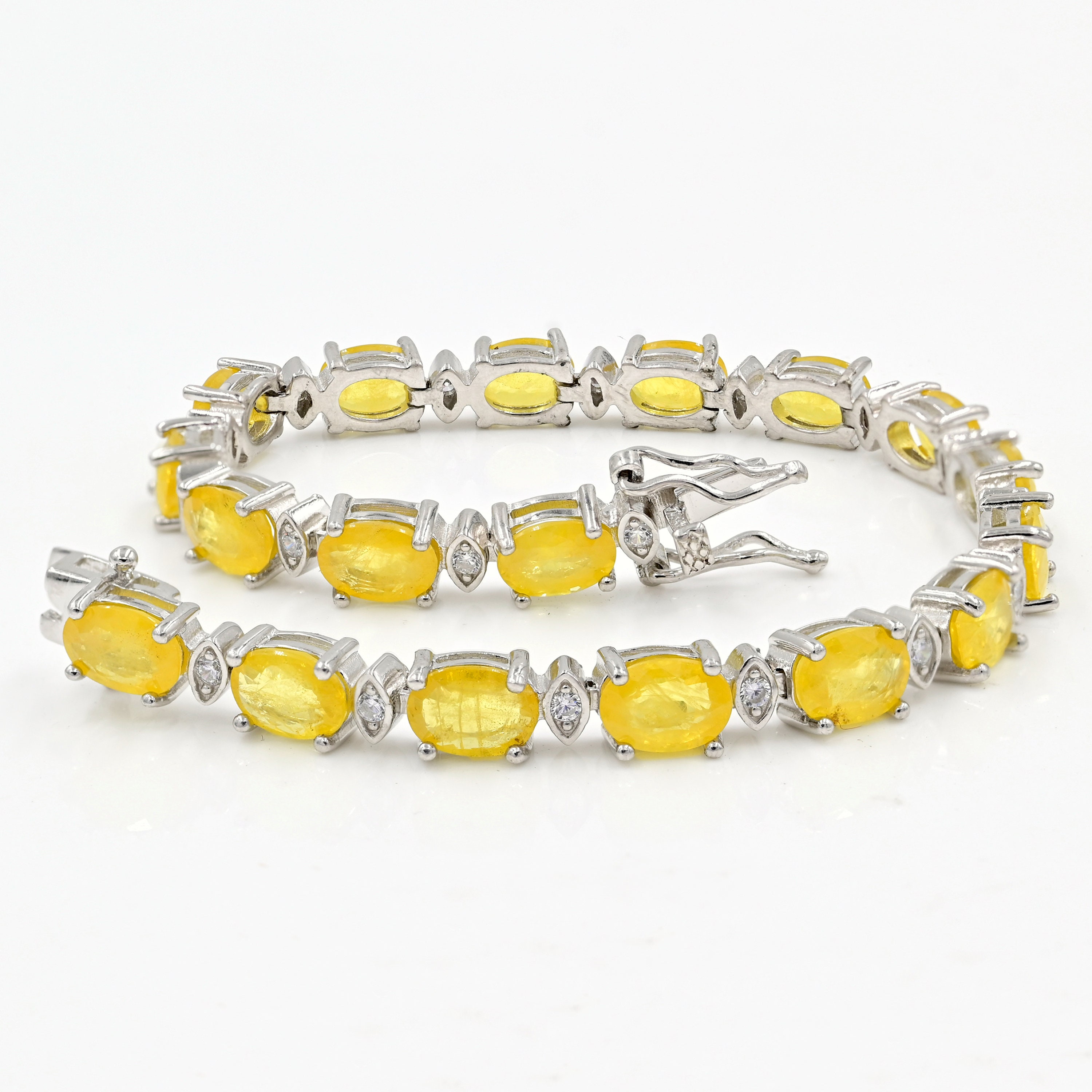 Yellow Gold Satin Finish Flush Set Rainbow Sapphire Bracelet – Park City  Jewelers