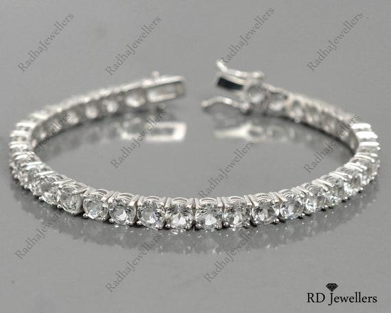 London Blue Topaz & Diamond Bracelet in Sterling Silver | Helzberg Diamonds