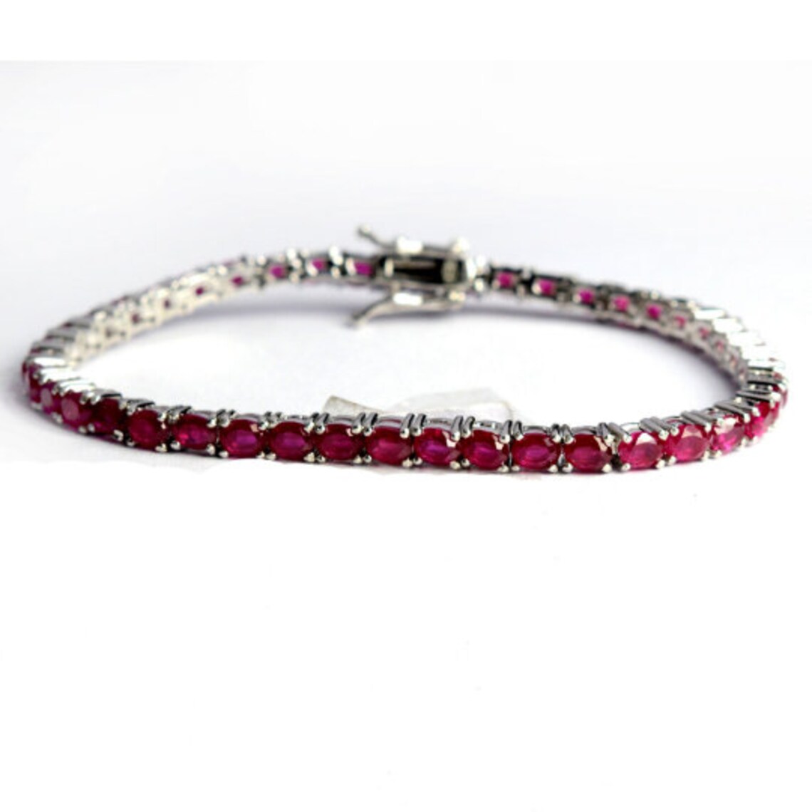 Natural Ruby Bracelet 925 Silver Bracelet Pink Ruby Etsy