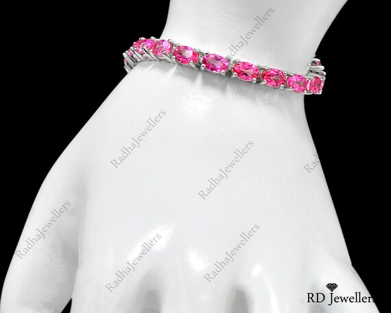 Pink topaz tennis best sale bracelet