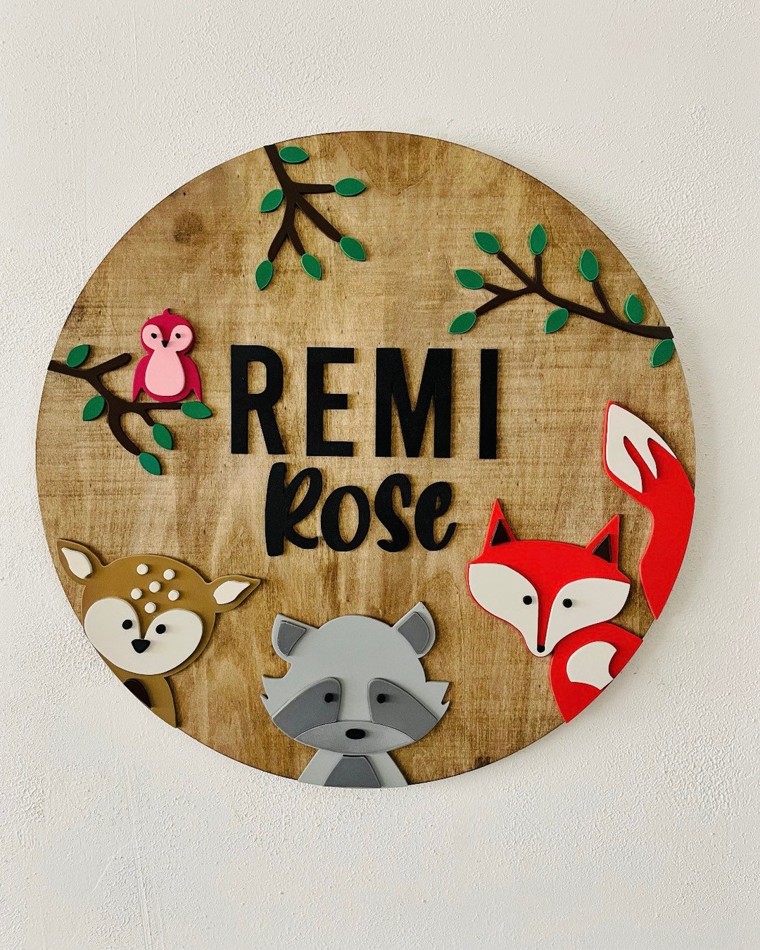 Woodland Nursery Name Sign Woodland Nursery Sign Woodland Creatures