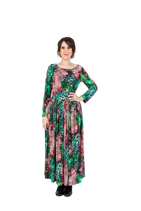 Womens Dress Long Dress Maxi Dress Animal Print Dress Etsy