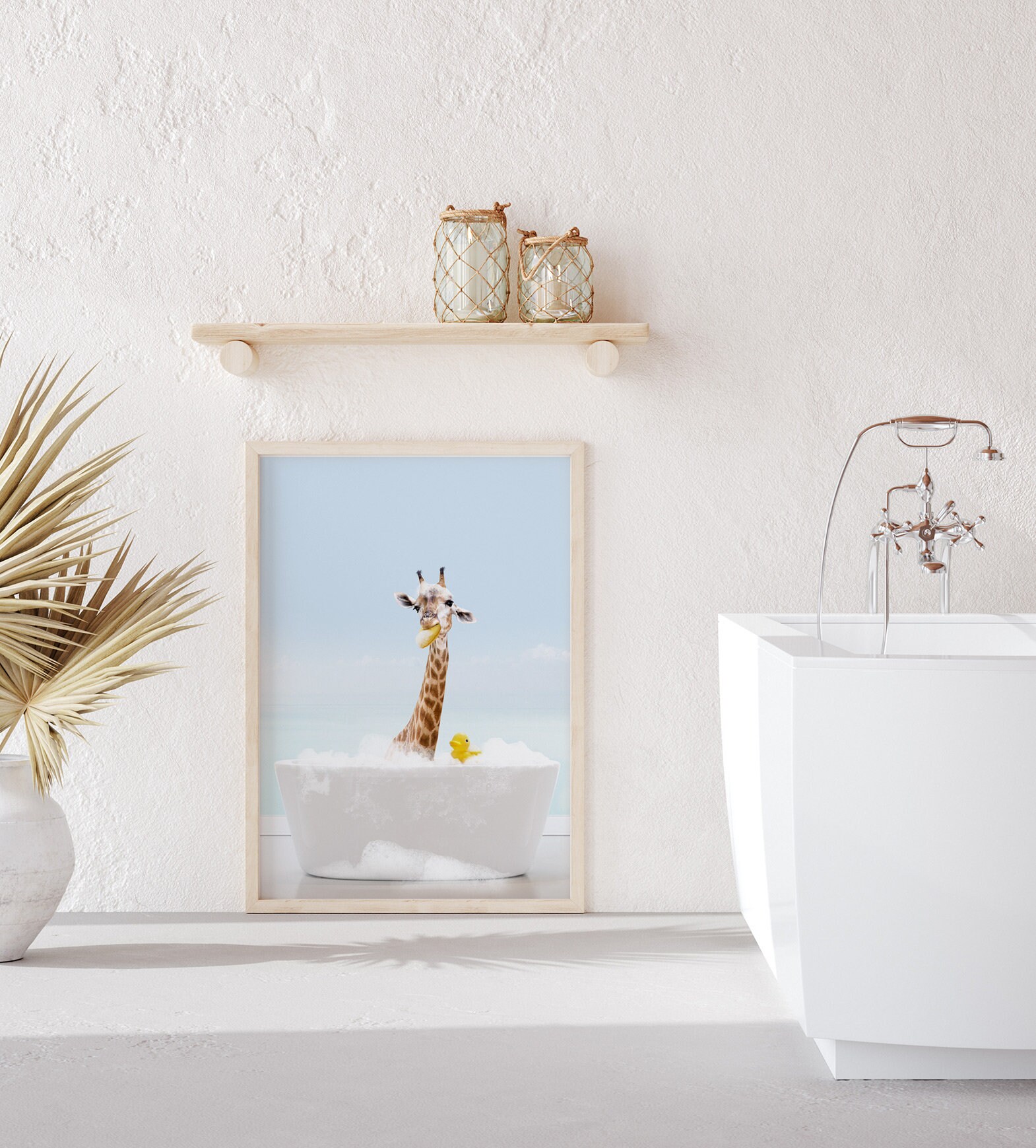 Giraffe in Bathtub Bathroom Print Safari Animal Animal in | Etsy